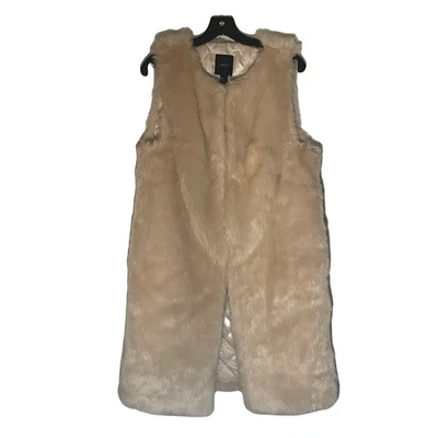 Forever 21 Gorgeous Chaleco Largo Crema Piel Sintética Talla Pequeña Foto 1 de 4