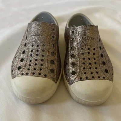 Native Shoes Jefferson Slip on Shoes Toddler Size C 7 Glitter Purple Silver - Image 1 of 4