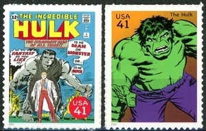 The Incredible HULK Complete Set of 2 Scarce MNH US Stamps Scott's 4159b & 4159l - Picture 1 of 2