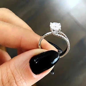 Bague de fiançailles diamant ronde 1,25 ct certifiée IGI créée en... - Imagen 1 de 13