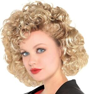 Amscan Grease Sandy Greaser Curly Blonde Wig Adult Halloween Costume 8401421