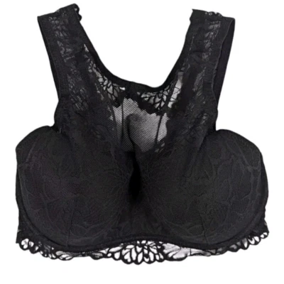 Victoria's Secret PINK Lace Bralette Women's Size M Medium DD Cup Black Lace EUC - Image 1 of 4