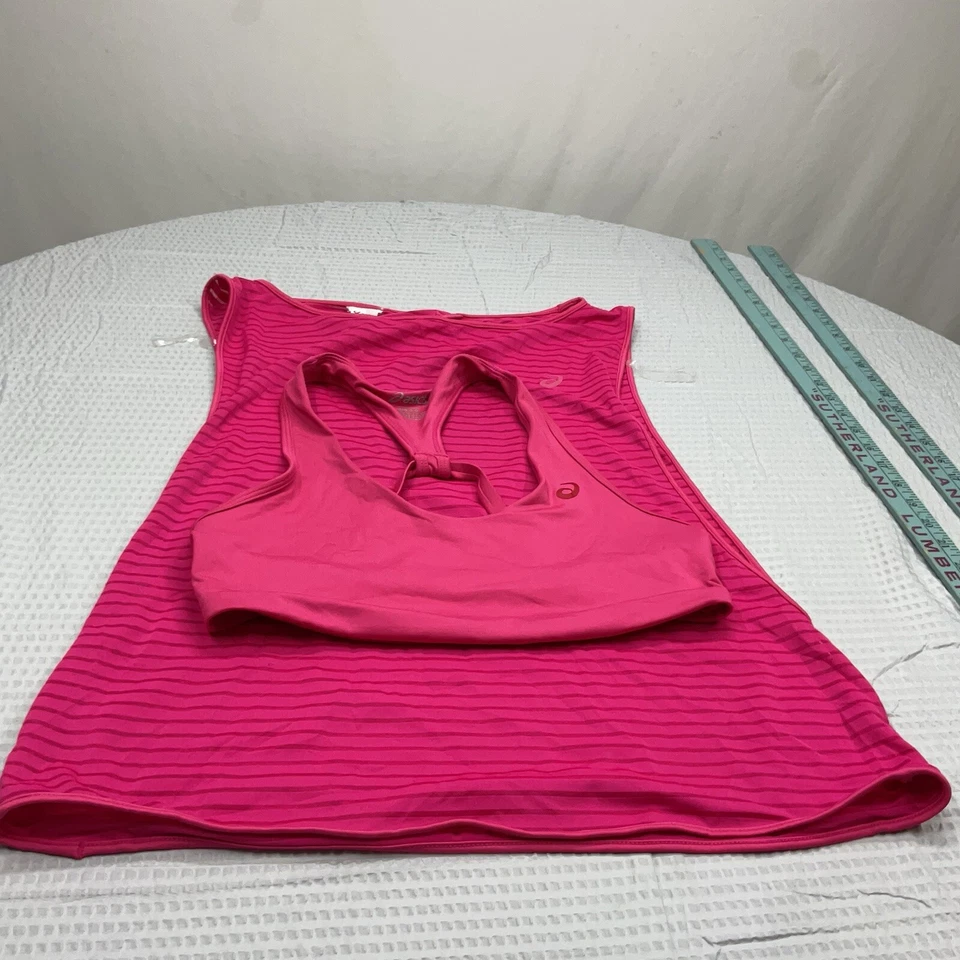 亚瑟士网眼上衣带匹配文胸粉色 L 码 2000 年代早期 — 第 1/4 张图片