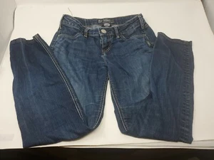 Pantalones de mezclilla plateados Suki Jegging lavado oscuro ajustados azul altura media talla W26/L31 - Imagen 1 de 7