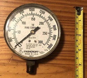 Ashcroft 35-W1005P-02L-XUL 3.5" 0-300 PSI Water Pressure Gauge Ve9 - Picture 1 of 3