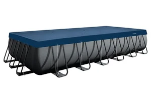 Intex 24FT X 12FT Rectangular AllSeason Deluxe Winter Pool Cover for Above Groun - Picture 1 of 4