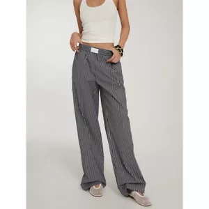 Striped Wide Leg Lounge Pants High Waist Comfy Casual Trousers - Picture 1 of 4