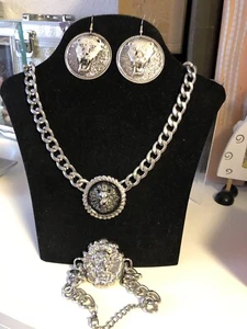 Modeschmuck 3 Tlg Set Halskette +Armband +Ohrringe Silber ***NEU*** - Bild 1 von 13