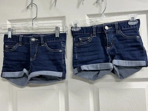 Lot of 2 Justice Girls Blue Denim Distressed Shorts - Size 10 Slim - EUC - Picture 1 of 10