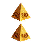  2 Pcs Resin Pyramid Ornament Crystals Decor Small Egypt Statues