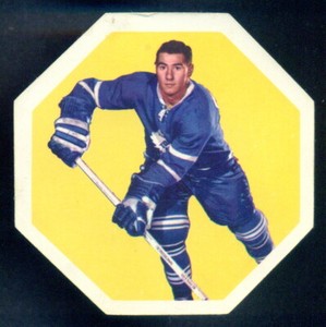 1961-62 YORK PEANUT BUTTER YELLOW BACK #14 Bob Pulford TORONTO MAPLE LEAFS Card