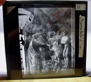 c1900 3 x Pintura MASACCIO - Linterna de vidrio Diapositivas - Imagen 1 de 3