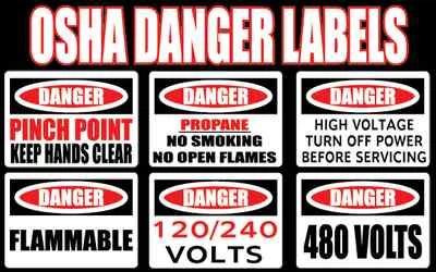PRIME FX Danger Pinch Point Keep Hands Clear OSHA Safety Sign Decal Sticker Labels