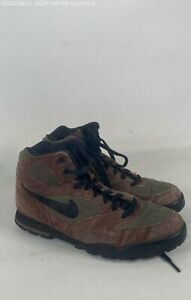 Men's Vintage Nike Brown/Green Hiking Boots, Size 9.5