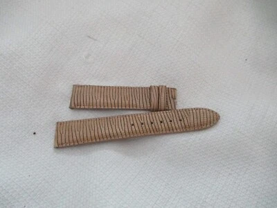 Correa de reloj de cuero genuina grano de lagarto en relieve EE. UU. 18 mm marfil Foto 1 de 3
