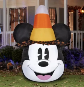 Disney Mickey Mouse with Candy Corn Hat Halloween Airblown Inflatable 6 Ft. - Picture 1 of 7