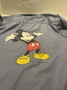 Camisa azul Kennington, Ken Prest abotonada Mickey Mouse años 70 talla S, LEER de colección - Imagen 1 de 10