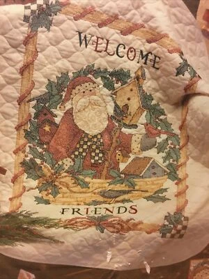 Debbie Mumm Holiday XMAS SANTA WELCOME Friends Quilt KIT 34x43 Pre-Quilted 8659 - Image 1 of 4