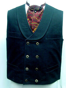 Double Breasted Black Frontier Classics Old West Victorian Westworld style vest