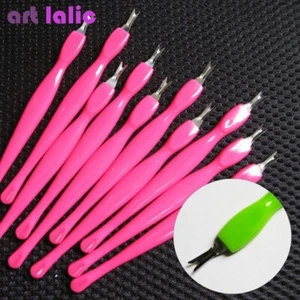 10 X Cuticle Pusher Trimmer Remover Round Tail Pedicure Manicure Nail Art Tool - Picture 1 of 4