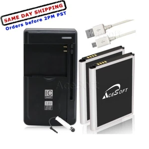 2x LG Tribute 5 LS675 Replacement Battery BL-46ZH (4580mAh) with USB/AC Charger - Picture 1 of 5