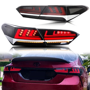 LED Tail Lights for Toyota Camry 2018-2023 8th Gen Black Rear Lamps Assembly - Picture 1 of 5