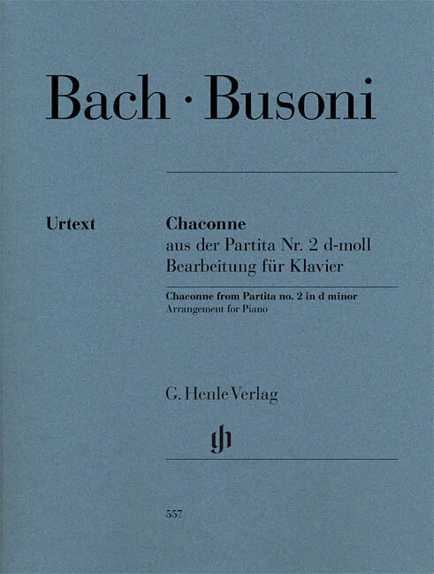 Bach-Busoni Chaconne Partita No 2 in D Minor Piano Sheet Music Henle Urtext Book - Image 1 of 1