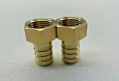 JUEGO DE 2X 5/8" Manguera ID a 1/2" Hembra NPT Recto Latón Montaje  Foto 1 de 4