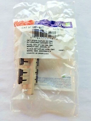 5F100-6IC LEVITON SC Opt-X Precision Molded Plate Beige 62.5 - 6 Fiber - Image 1 of 3
