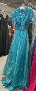 Sherri Hill 50976 Turquoise Prom Pageant Ball Gown Dress sz 0 NWT SALE! - Picture 1 of 6