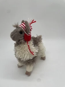Douglas Plush Llama with Christmas Winter Hat 10" Stuffed Scruffy Toy - Picture 1 of 2