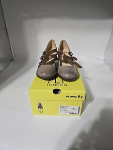 Fly London Women's BALY106FLY Taupe/Camel Heeled Shoe - Picture 1 of 8