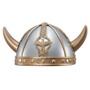 Child Viking Helmet Boys Historical Nordic Warrior Fancy Dress Hat Accessory - Picture 1 of 4