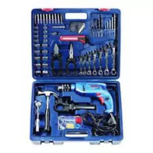 Kit mecánico Bosch GSB 550 vatios kit de taladro de impacto (rango azul, 122 piezas) - Imagen 1 de 1