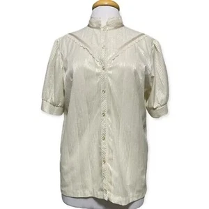 Blusa de encaje vintage victoriana crema Sweetheart Sportswear para mujer - Imagen 1 de 10