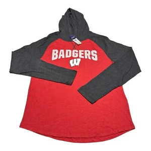 NWT Box Seat NCAA Men's Wisconsin Badgers Lightweight Hoodie Shirt Tee Size L - Picture 1 of 8