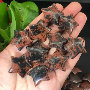 10 piezas caoba natural obsidiana estrellas cuarzo cristal curativo regalo 1" - Imagen 1 de 11