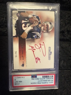 2011 Topps Precision - Ryan Mallett #106 Rookie Autographs Red Ink /75 (AU, RC) - Image 1 of 3