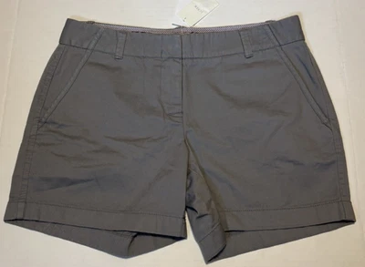J. CREW CLASSIC TWILL CHINO SHORTS WOMEN SZ 6 NWT GRAY - Image 1 of 4