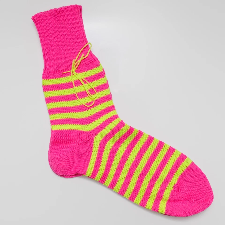 100 wool socks women bright neon pink and lime - Image 1 of 3
