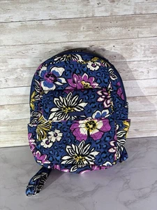 Vera Bradley Backpack Travel Bag African Violet Navy Purple Floral Bag See Phot - Picture 1 of 6