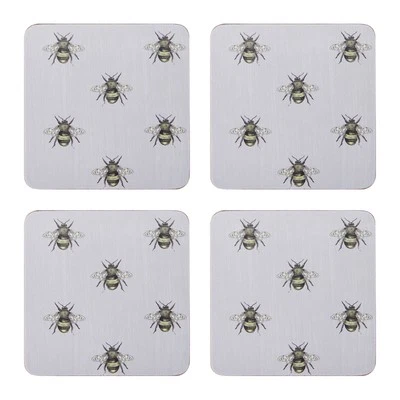 Creative Tops Set of 4 Country Bee Coasters, Square Cork Backed 10.5 x 10.5cm - Image 1 of 4