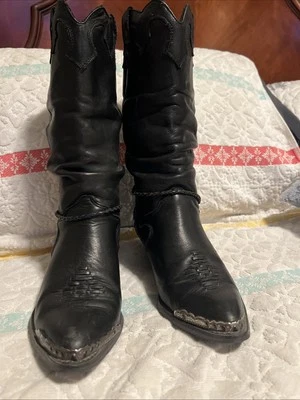 Botas de Vaquera Vintage Zodiac EE. UU. Negras Talla 6.5 Western Boho Foto 1 de 4