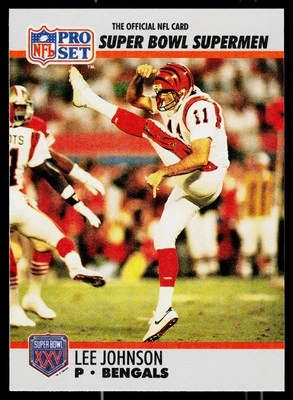Lee Johnson, 1990-91 Pro Set Super Bowl XXV Silver, #117, Cincinnati Bengals, - Image 1 of 2