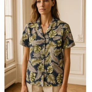 Tori Richards blau grün Blumen Button Down XL (passt wie ein LG) - Bild 1 von 7