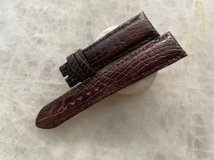 21mm/18mm Brown Alligator Crocodile Print Leather Watch Strap Band - Picture 1 of 1