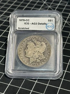 1878-CC Morgan Silver Dollar AG3 ICG Details Scratched - Image 1 of 2