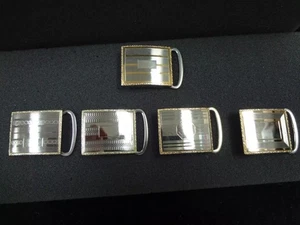 b019 Vintage Gold Filled Belt Buckle Set of 5 - Picture 1 of 8