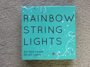 Rainbow String Lights with Remote Control. Battery Operated. 50 lights - Picture 1 of 2