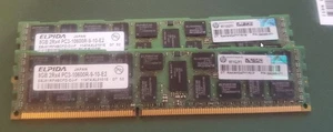 2x8GB Elpida PC3-10600R 16GB DIMM 1333 MHz DDR3 SDRAM Memory (500205-071) - Picture 1 of 1